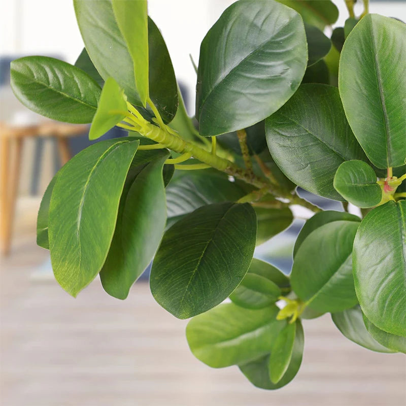 Green Artificial Ficus Branches with Realistic Appearance - Perfect for Home and Garden Decor