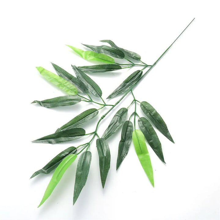 Artificial Bamboo Leaves Branches - Set of 20 | 45cm Plastic Plants Home Decor