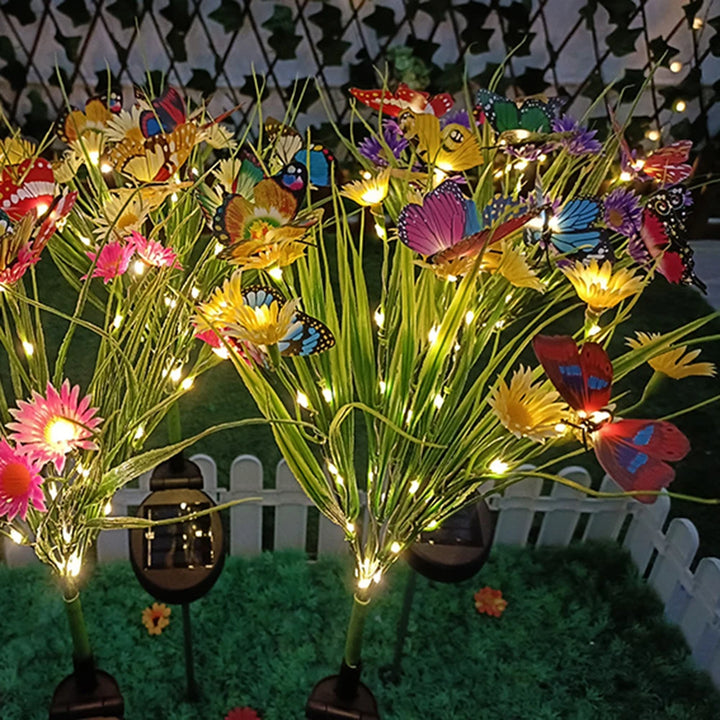 Solar Powered Butterfly Flower Garden Light - Outdoor Decor for Patio, Yard, and Balcony