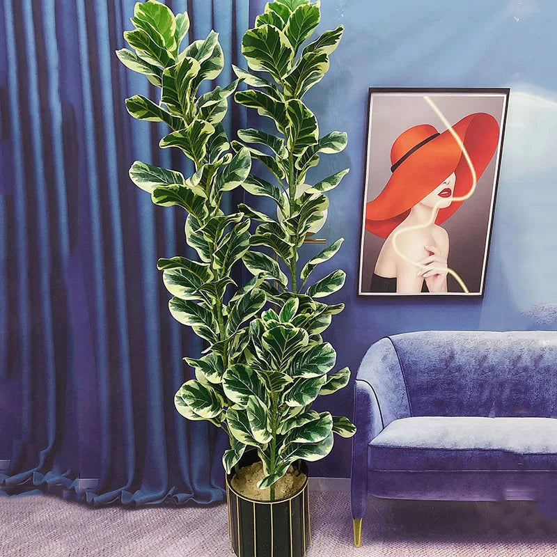 Tropical Ficus Artificial Tree Branch - Lifelike Faux Plant for Indoor and Outdoor Decor