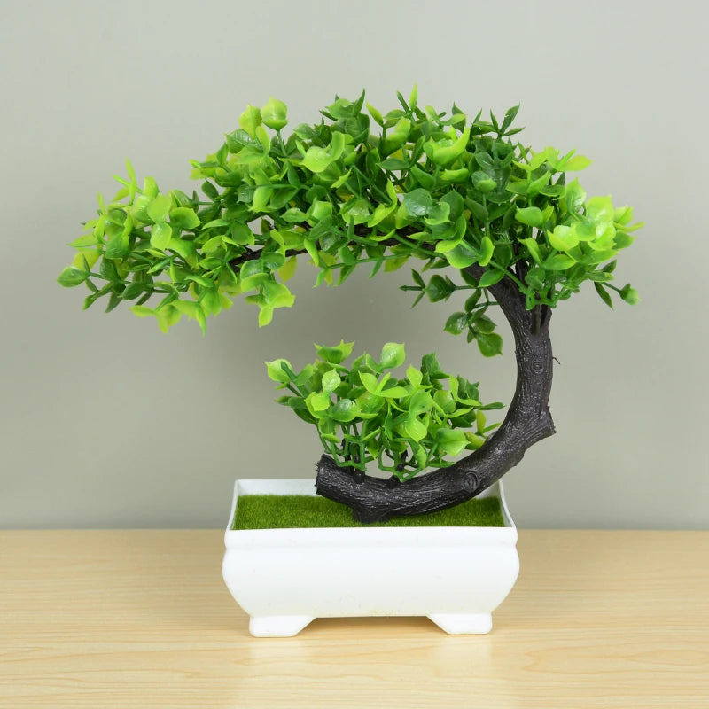 Artificial Green Bonsai Tree Set for Indoor and Outdoor Decoration