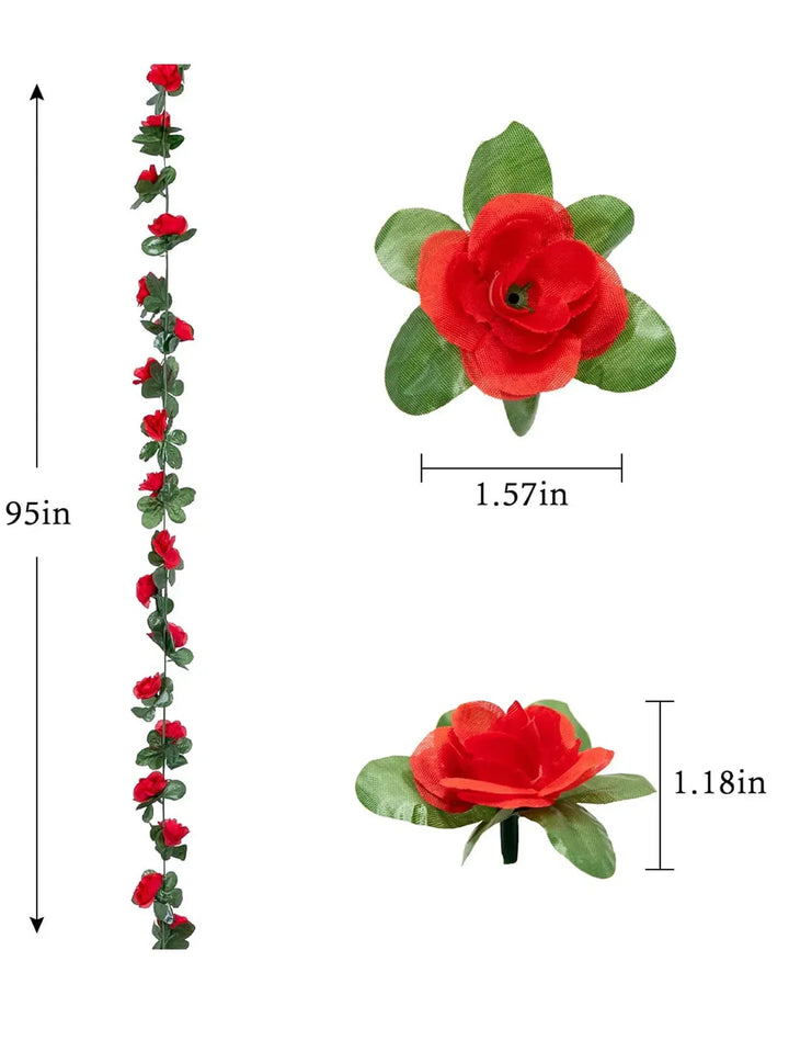 Elegant Silk Rose Vine Flower Garland for Home Wedding Decoration