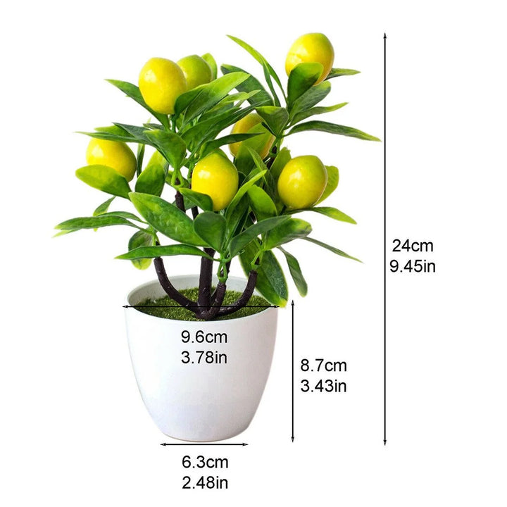 Realistic Artificial Lemon Tree Bonsai Plant - Ideal for Home Decor and Gifting