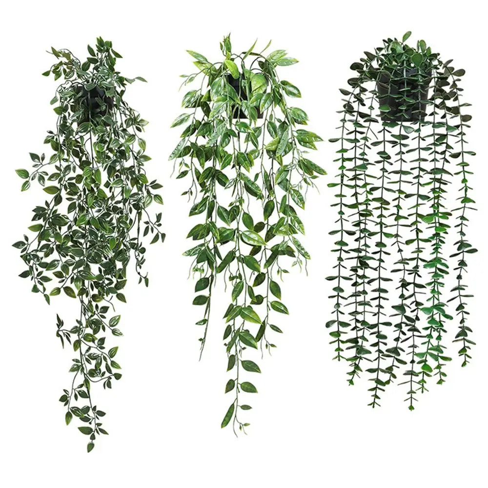 Artificial Ivy Vine Garland with Pot - Lifelike Hanging Vines for Home Decor