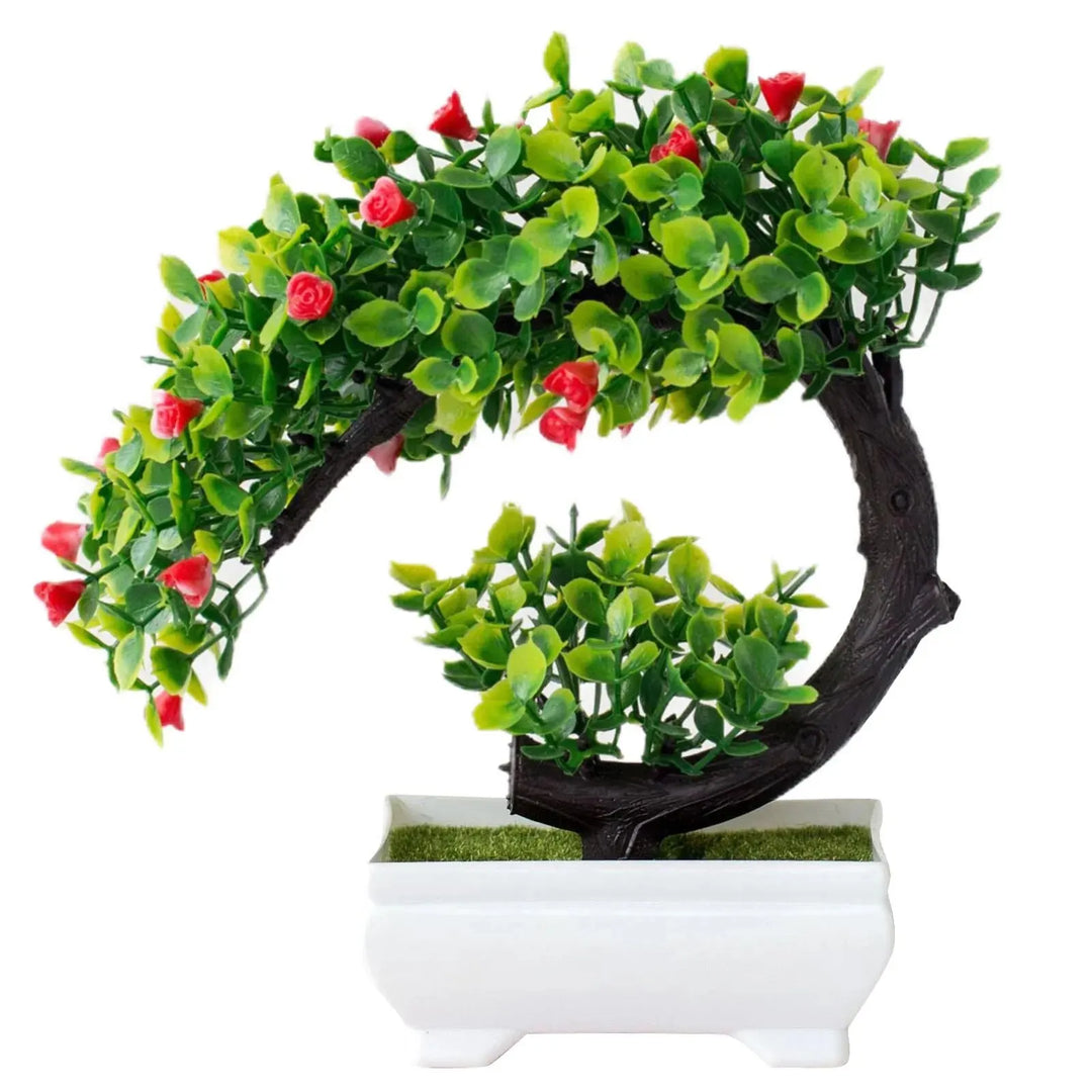 Artificial Bonsai Plant Decor with Potted Ornaments