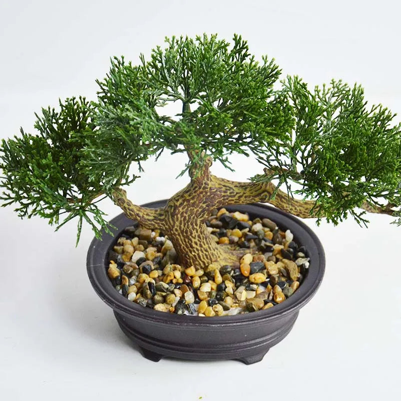 Realistic Artificial Pine Needle Bonsai Plant for Lifelike Home Decor