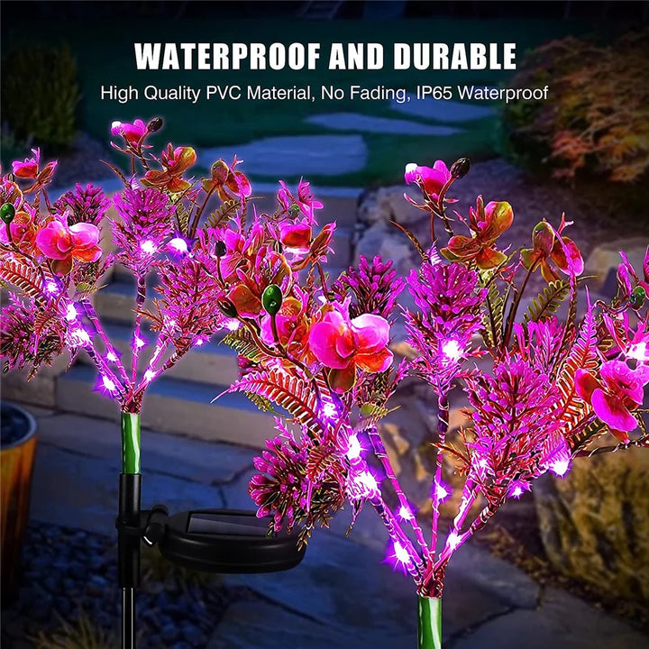 Solar Phalaenopsis Flower Stake Light - Elegant Outdoor Decor for Women's Gardening Oasis