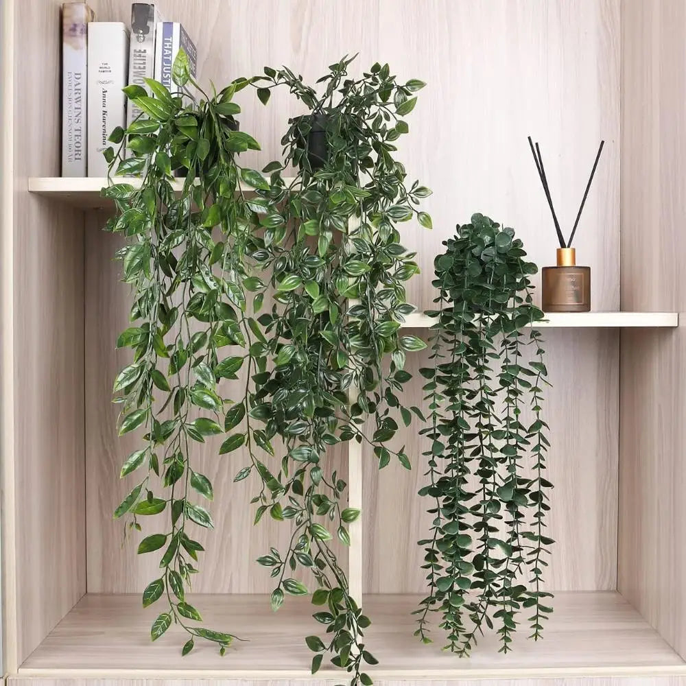 Artificial Ivy Vine Garland with Pot - Lifelike Hanging Vines for Home Decor