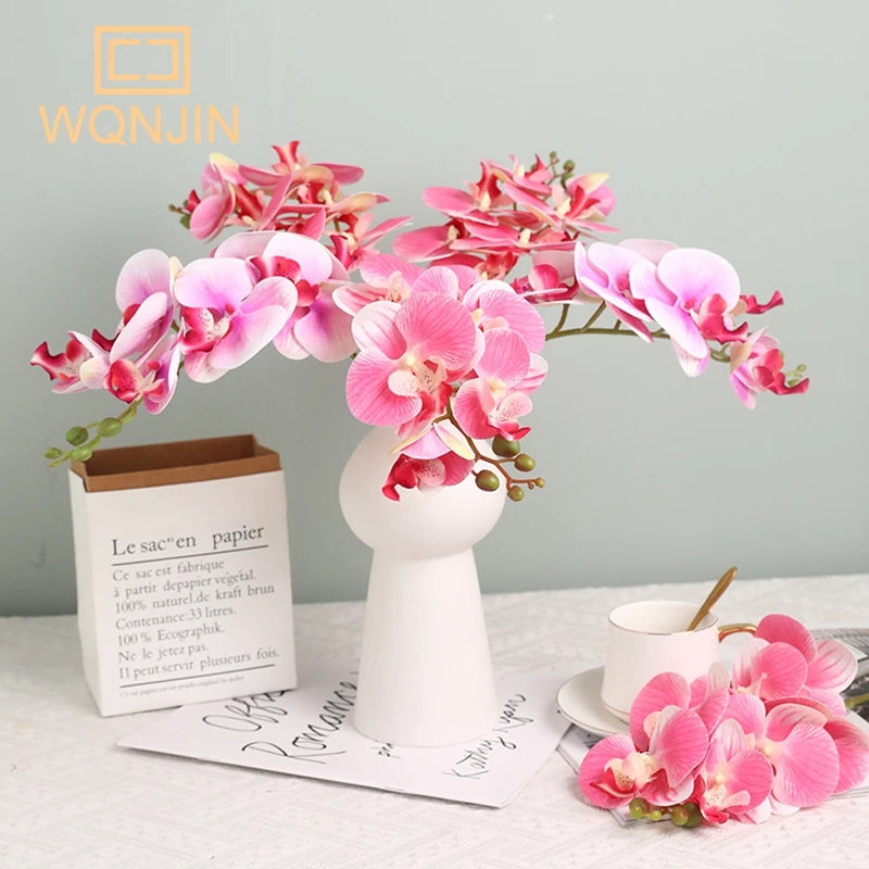 Luxurious Phalaenopsis Orchid Artificial Flower Arrangement - Elegant Home and Wedding Decoration