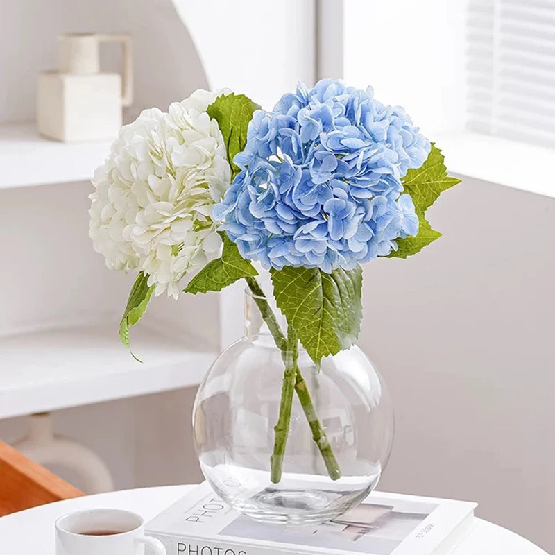 Blue Real Touch Artificial Hydrangea Flowers - Wedding Bouquet Decor