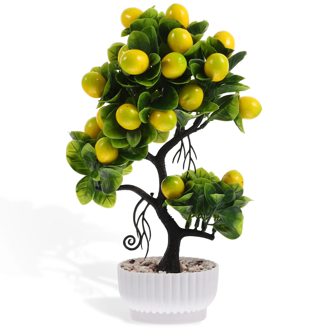 Lifelike Lemon Tree Bonsai with Faux Fruit - Versatile Home and Garden Ornamental Plant