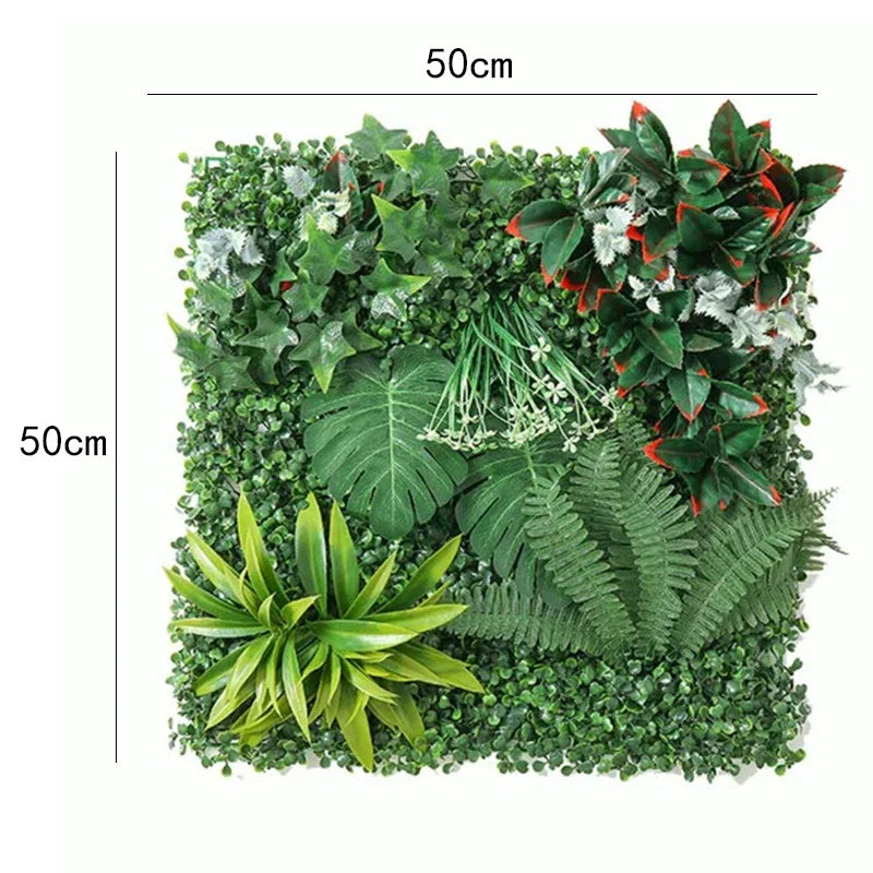 Artificial plants wall boxwood 50*50cm anti-ultraviolet privacy background wall Milan lawn plastic home decoration accessories