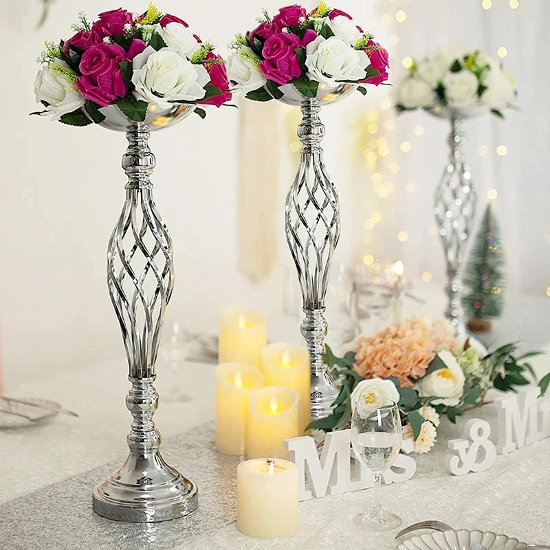 Gold or Silver Flower Arrangement Stand Set