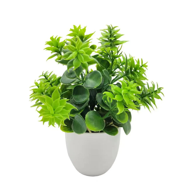 Artificial Greenery Bundle for Home and Office Decor - Lifelike Indoor Plants in Plastic Pots