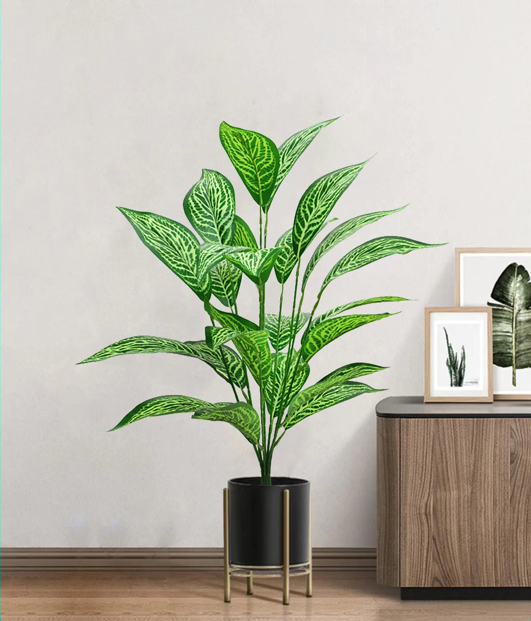 Artificial Magnolia Branches with Ficus Leaves - Home Garden Decoration