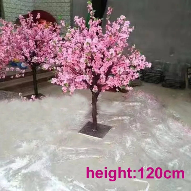 Potted Peach Blossom Artificial Tree - Lifelike Indoor Decor Piece