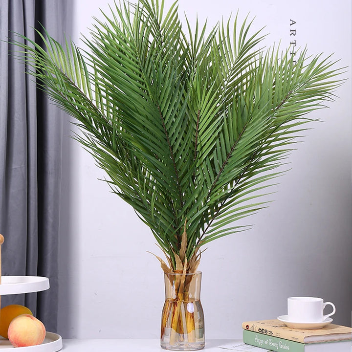 Artificial Tropical Palm Tree Branch with Green Plastic Leaves - Home & Garden Decor