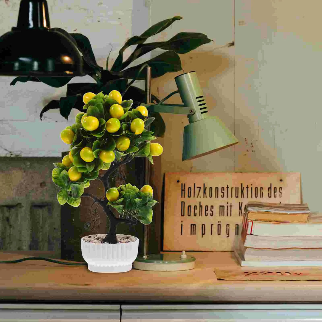 Lifelike Lemon Tree Bonsai with Faux Fruit - Versatile Home and Garden Ornamental Plant