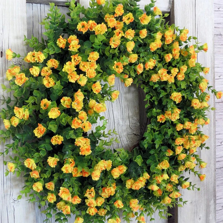 Vibrant Eucalyptus Door Wreath with Artificial Flowers - Home & Party Decor