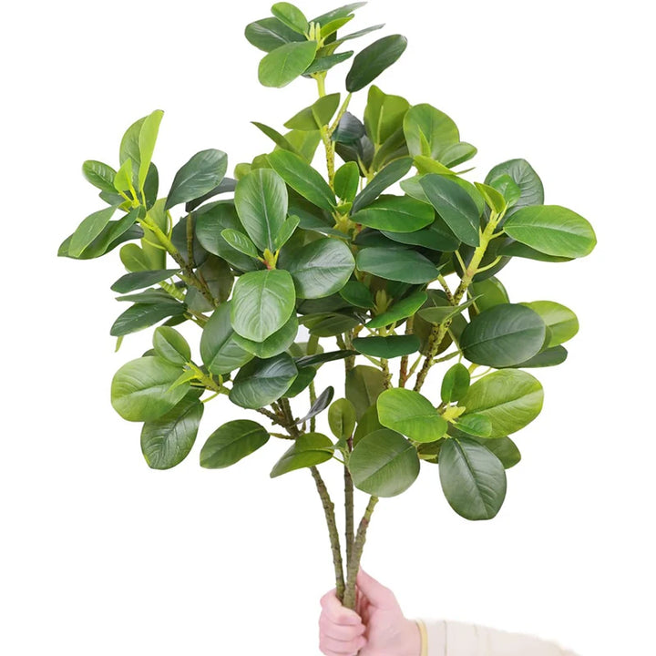 Green Artificial Ficus Branches with Realistic Appearance - Perfect for Home and Garden Decor