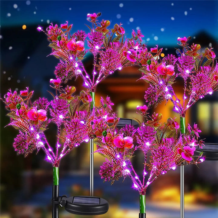 Solar Phalaenopsis Flower Stake Light - Elegant Outdoor Decor for Women's Gardening Oasis