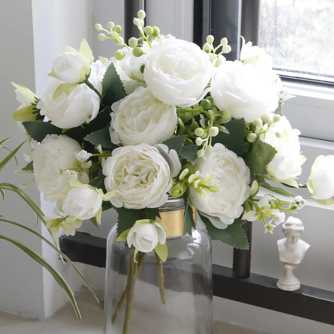 Lifelike White Silk Peony Bundle for Endless Decor Possibilities