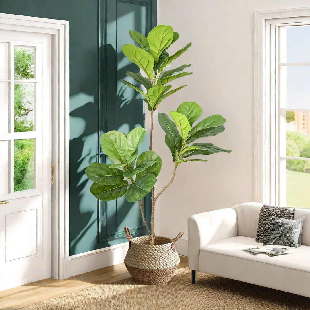 Lifelike Artificial Fiddle Leaf Fig Tree - Maintenance-Free Replica Plant