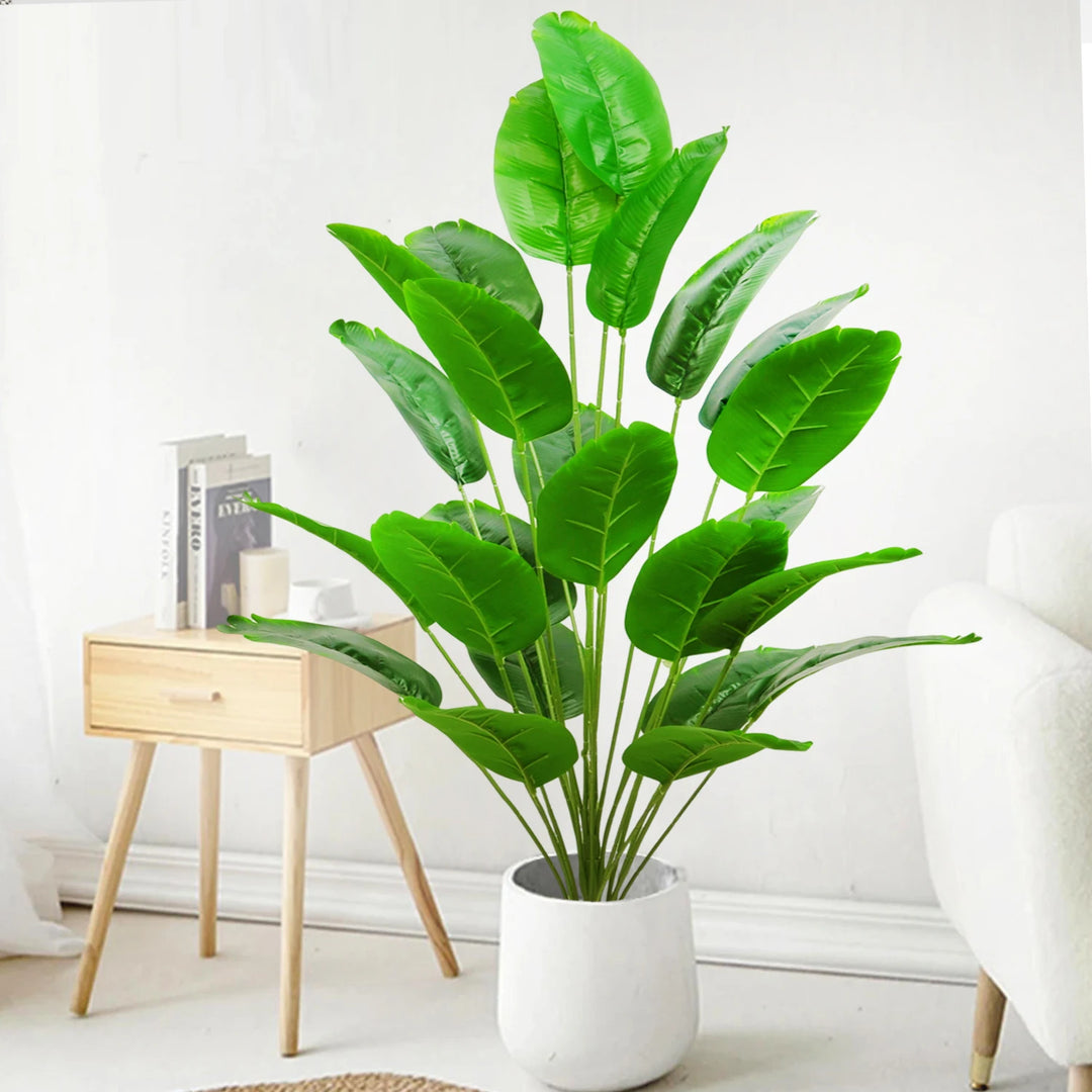 Large Tropical Palm Tree Fake Banana Plant with Real Touch Leaves for Home Garden