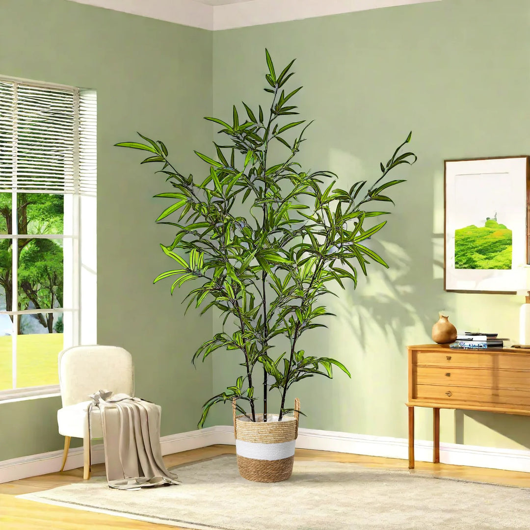 Lifelike Artificial Green Bamboo Branch - Premium Faux Plant for Home & Event Decoration