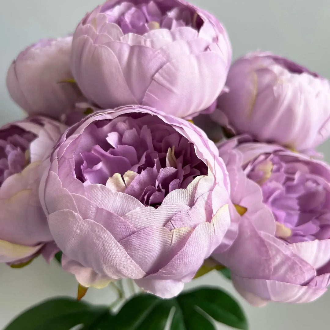 7-Head Silk Peony Bouquet - Elegant Wedding Floral Centerpiece