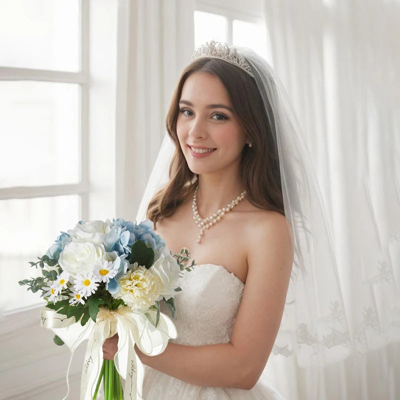 Elegant Wedding Bouquet with Handcrafted Flowers