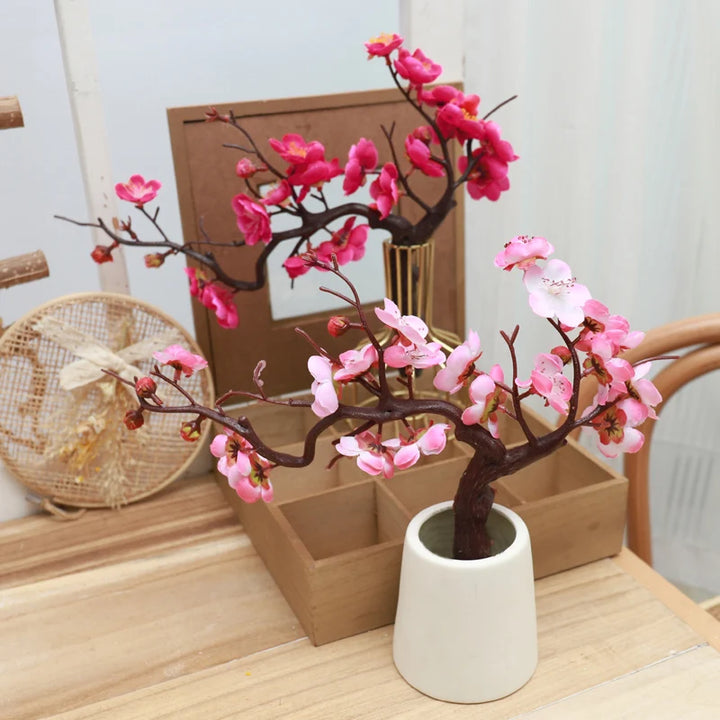 Silk Plum Blossoms DIY Decor Flowers - Versatile Home Vases & Bonsai