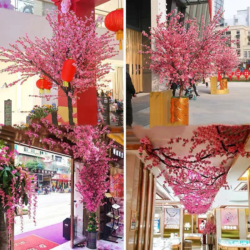 65cm Artificial Peach Blossom Tree Decoration - Festive Living Room Ornaments