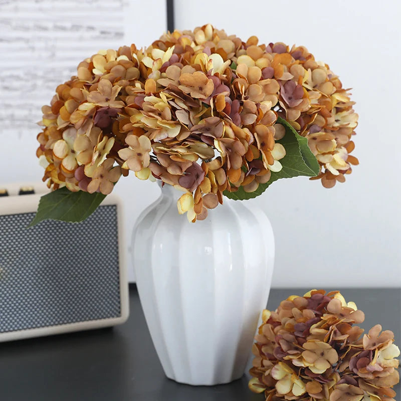 Autumn Hydrangea Silk Artificial Flower - Retro Style Home Decor