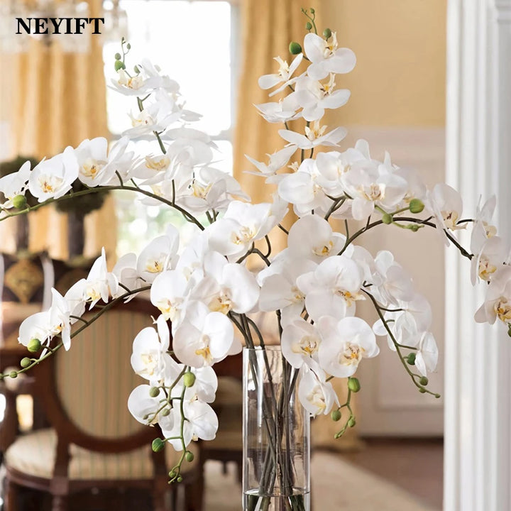 Elegant Artificial Butterfly Orchid Bouquet - Lifelike 9 Heads of 98cm Moth Orchids for Wedding and Home Decor