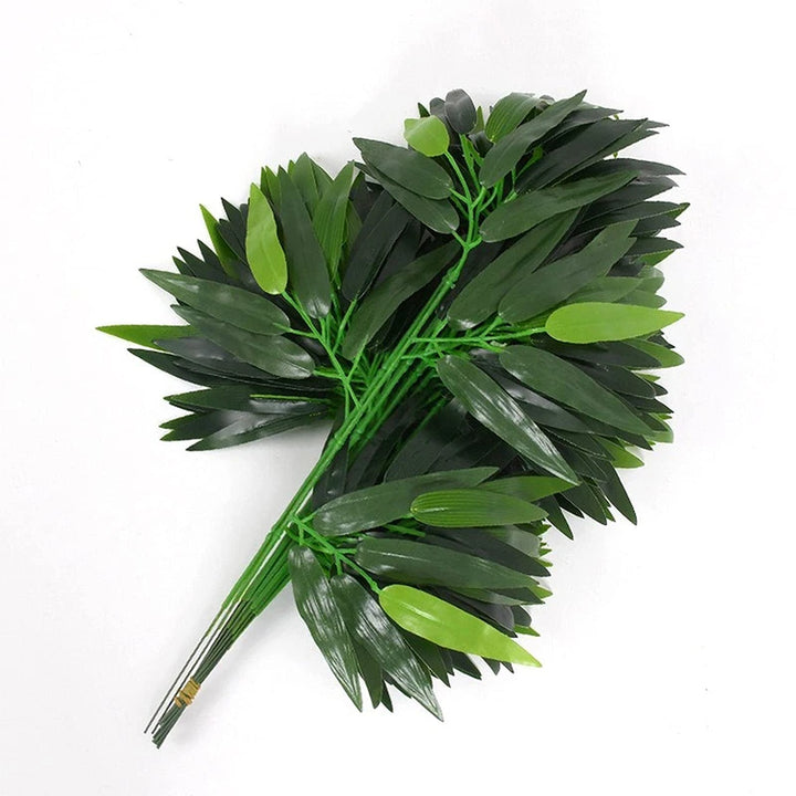 Artificial Bamboo Leaves & Branches Set - 50 Pieces for Wedding, Home, Garden, and Office Décor