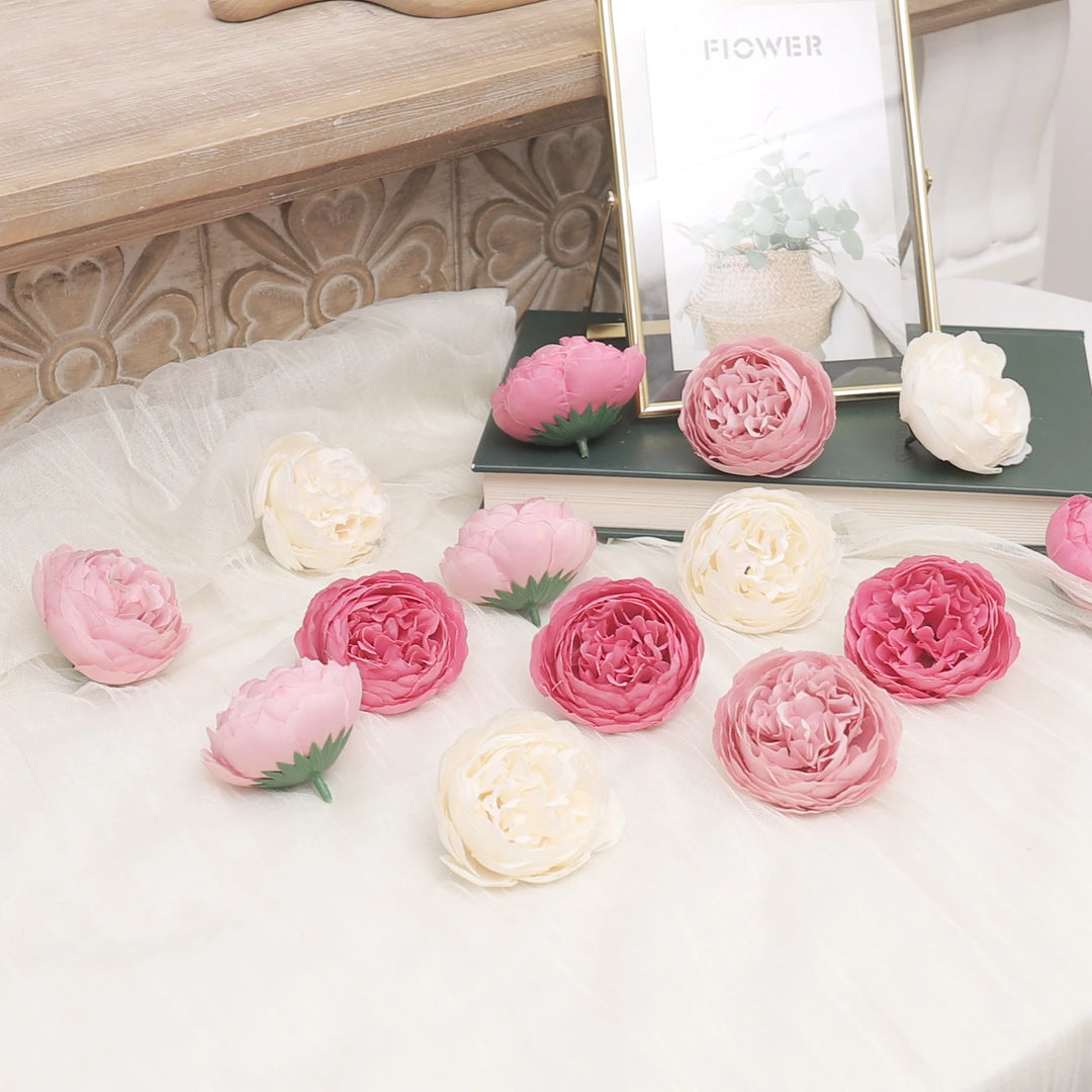 Silk Peony Faux Flowers Bundle - 5 Pieces