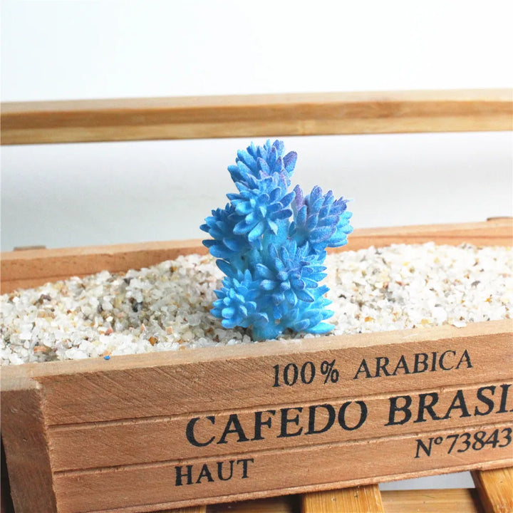 Artificial Blue Succulent Bonsai Plant with Desktop Home Garden Decoration Accessories