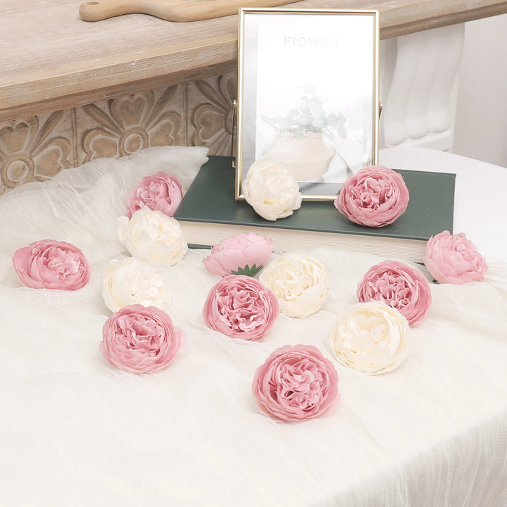 Silk Peony Faux Flowers Bundle - 5 Pieces