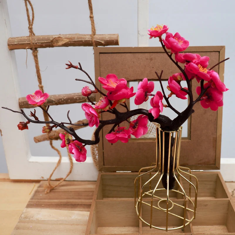 Silk Plum Blossoms DIY Decor Flowers - Versatile Home Vases & Bonsai