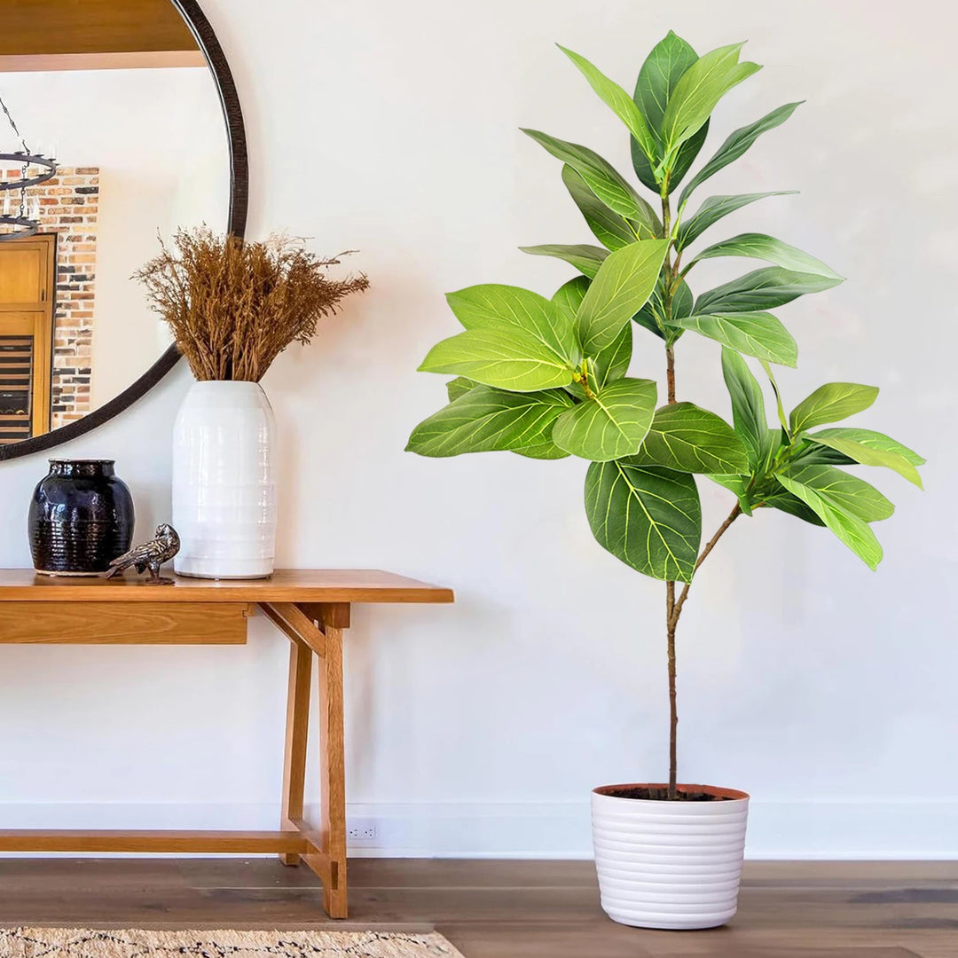 Artificial Ficus Tree with Tropical Banyan Leaves - Indoor Outdoor Decor