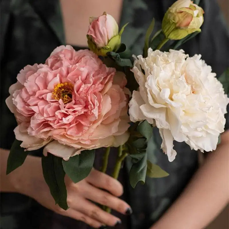 Peony Artificial Flowers, Home Decor Dining Table Bouquet