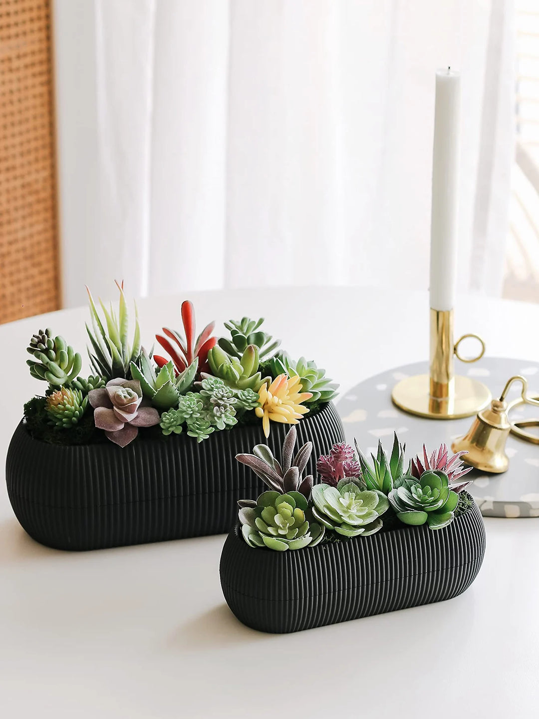 Realistic Faux Succulent Plants Set for Home and Office Decor