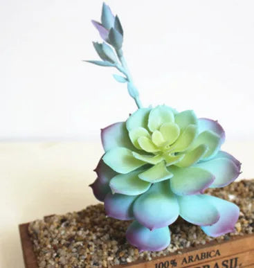 Artificial Blue Succulent Bonsai Plant with Desktop Home Garden Decoration Accessories