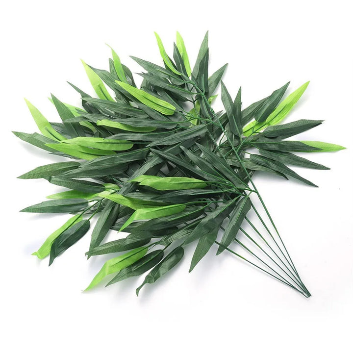 Artificial Bamboo Leaves Branches Set for Home Decor - Pack of 20 Pieces