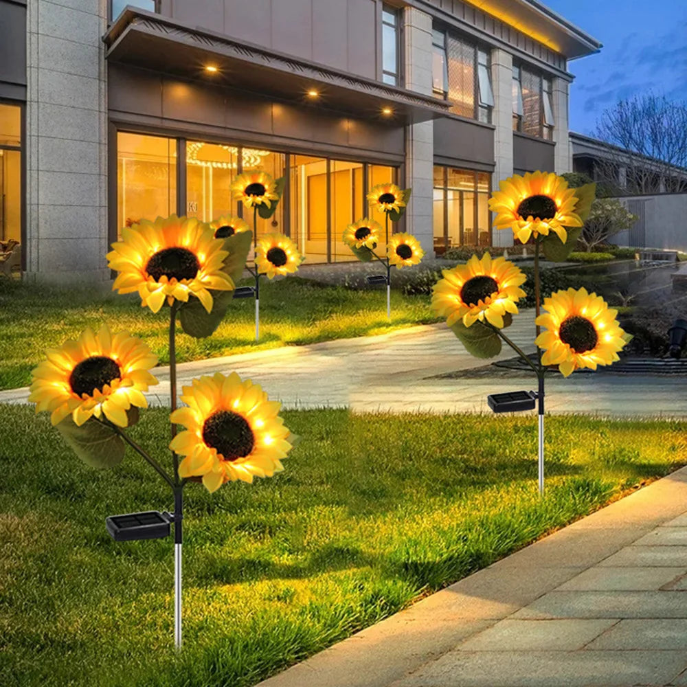 Sunflower Solar LED Garden Lights - Decorative Outdoor Sunflower Lamps