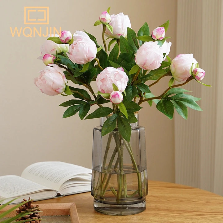 Silk Peony Flower Arrangement with European Elegance