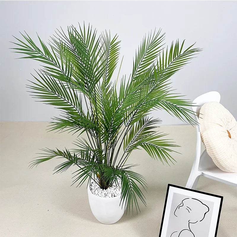 Artificial Tropical Palm Tree Branch with Green Plastic Leaves - Home & Garden Decor