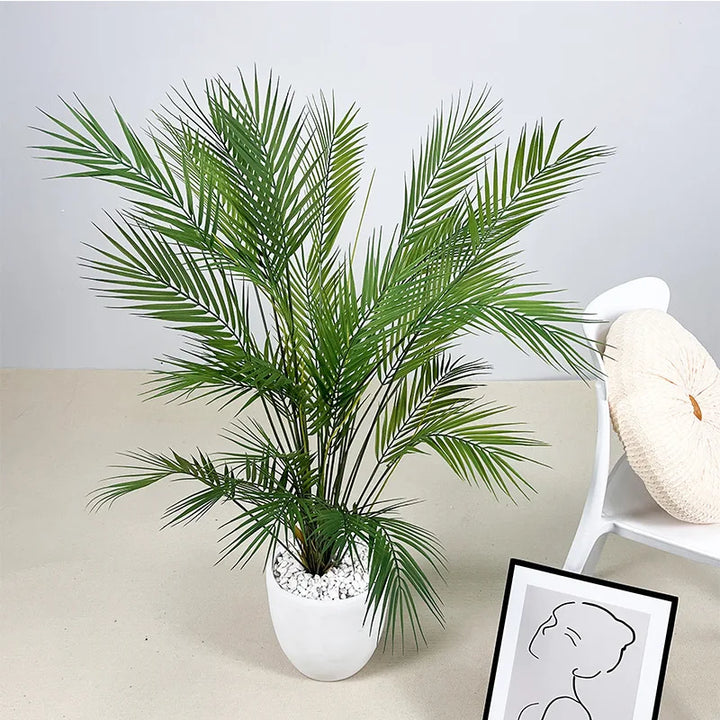 Tropical Artificial Palm Tree Branch with Monstera Leaves for Home and Office Decor