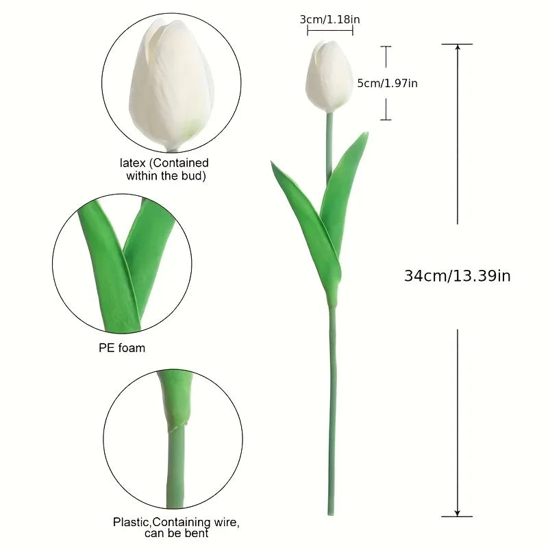 Tulip Bouquet Artificial Flowers - Set of 10